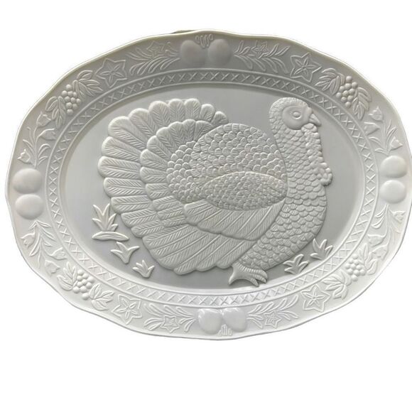 Vintage White Himark/Chesapeake Oval Turkey Serving Platter 17” x 13” - Picture 1 of 9